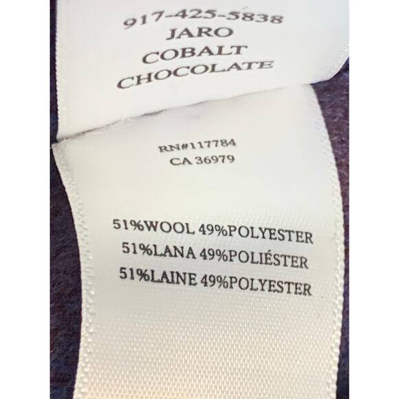 Rails Jaro Coat NEW Womens L Buffalo Plaid Cobalt Blue Chocolate Wool Blend - Picture 7 of 16